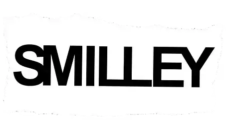 smilley written in all caps on a torn piece of paper